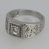 Sterling Silver Semi Mount Ring Setting RD 4.5x4.5mm White Topaz Solid - Syzjewelry